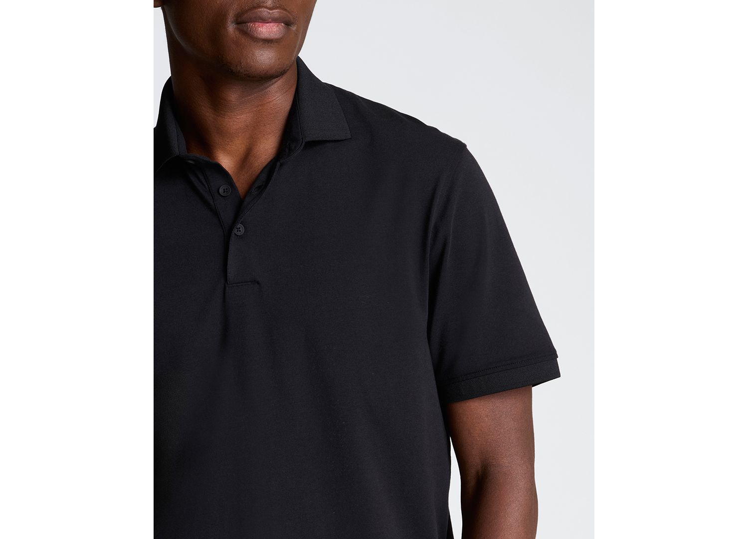 Men's Solid Button Placket Polo Shirt