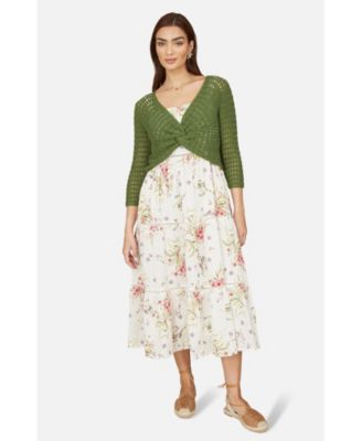 Women's Crochet Cotton Twisted Bolero Top