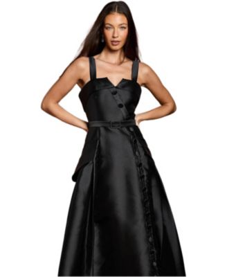 Women's Lisa Twill Volume Belted Midi Dress