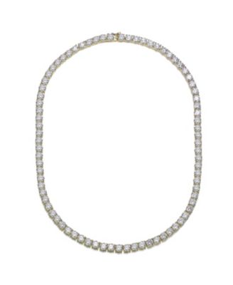 Rachel Glauber Elegant 4MM Clear Cubic Zirconia 17" Tennis Necklace