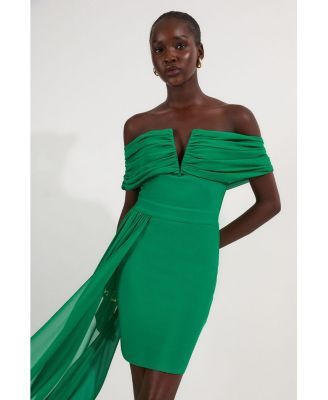 Women's Figure Form Bandage Knit Bardot Dress