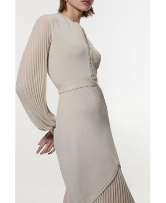 Women's Woven Sleeved Pleated Dress