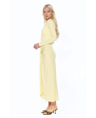 Women's Revel Long Sleeve Draped Skirt Maxi Dress