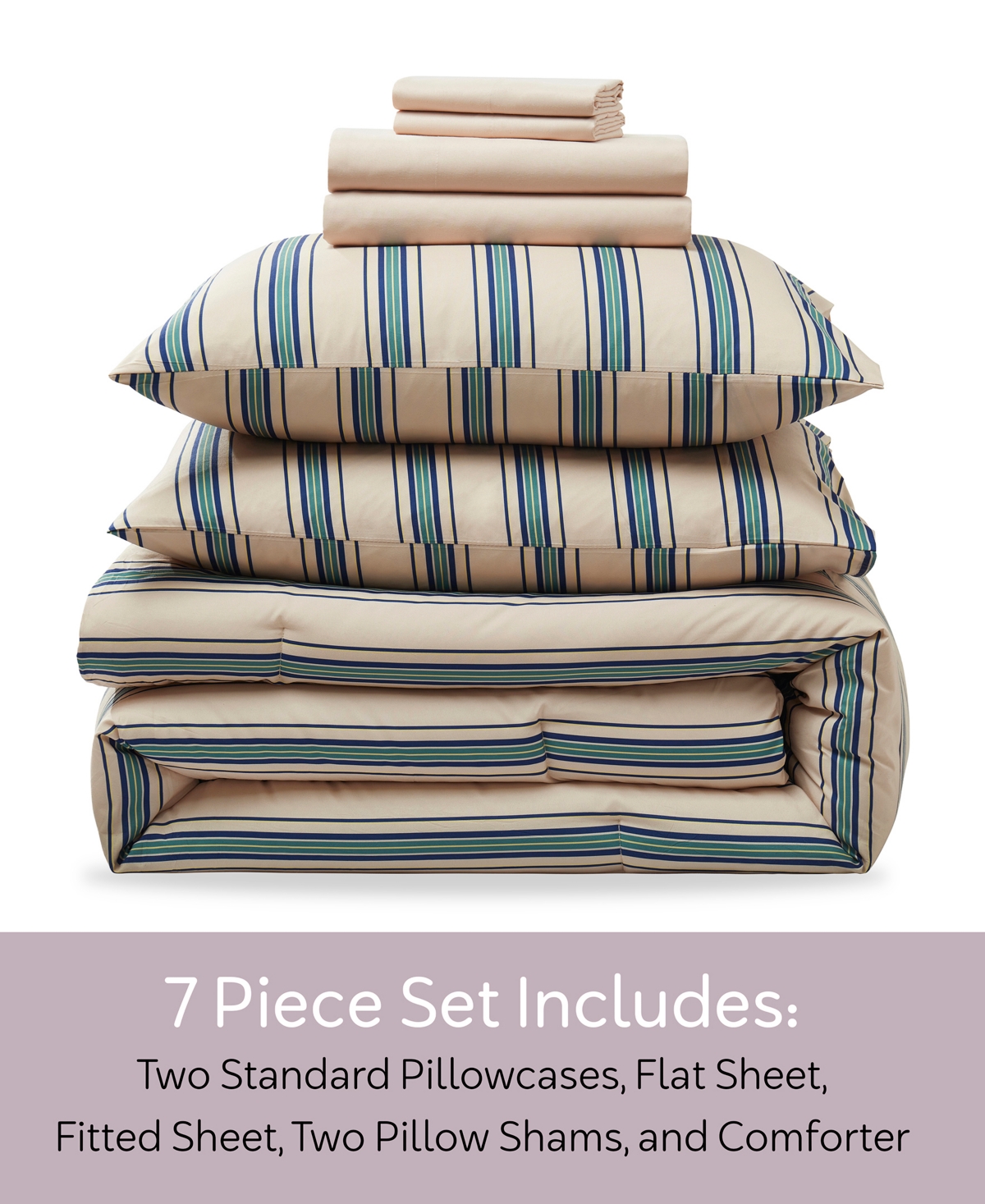 Nestl Luxury Soft Modern Striped Design -Pc. Comforter Set