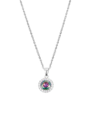 Cubic Zirconia Halo Pendant Necklace