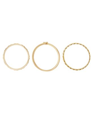 3-Pc. Cubic Zirconia Hammered and Textured Ring Set