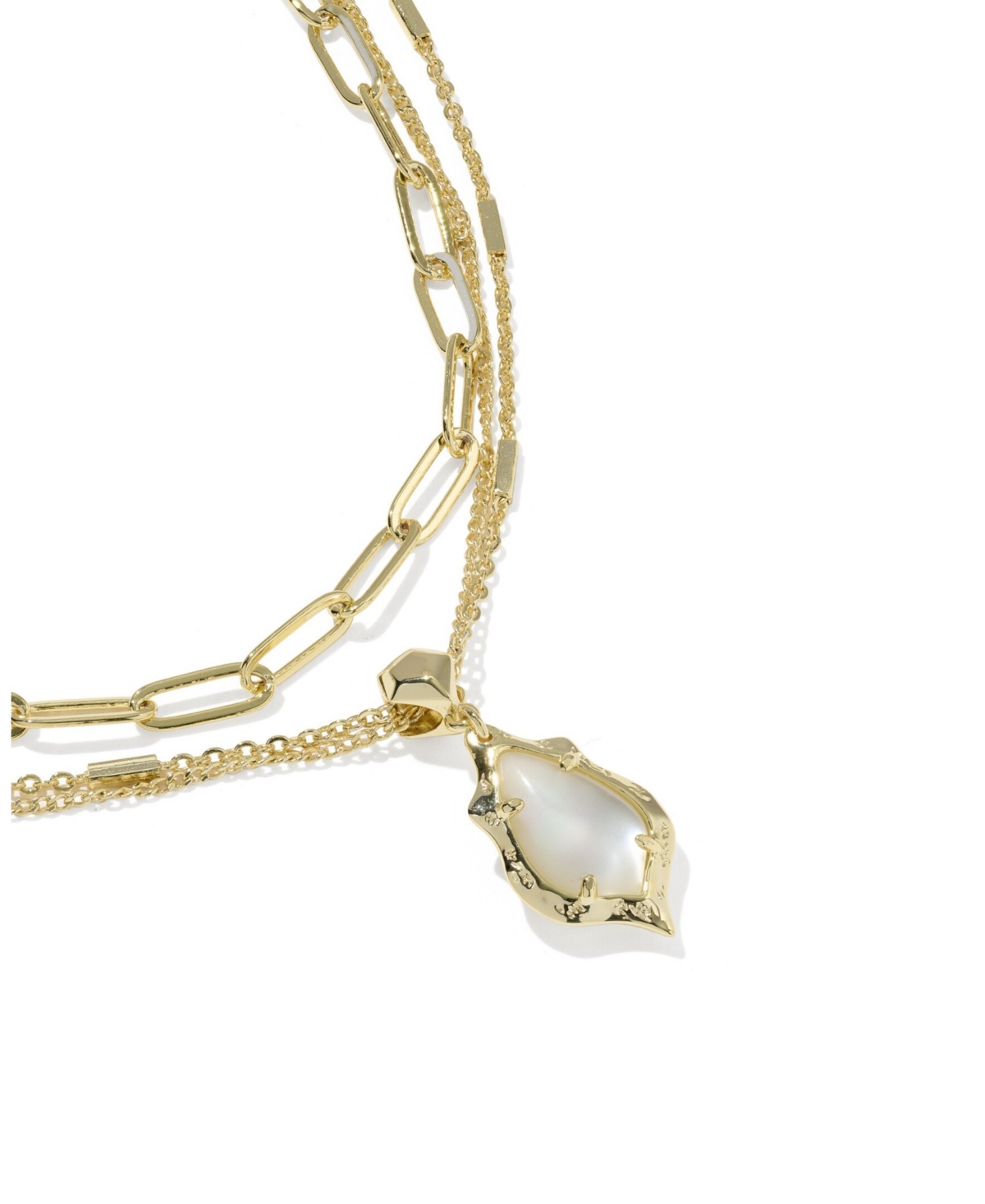 Kendra Scott Adriana Scallop Frame Multi Strand 14k Gold Over Brass Necklace