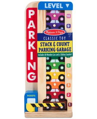 Melissa & Doug Gioco Impilabile In Legno 'Stack & Count Parking Garage' - Parcheggio Con 10 Auto E Contatore A Discesa Per Imparare A Contare E Abbinare I Numeri.
