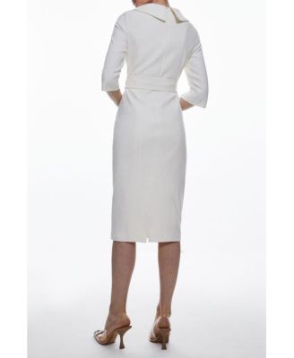 Women's Crepe Roll Neck Pencil Midi Dress