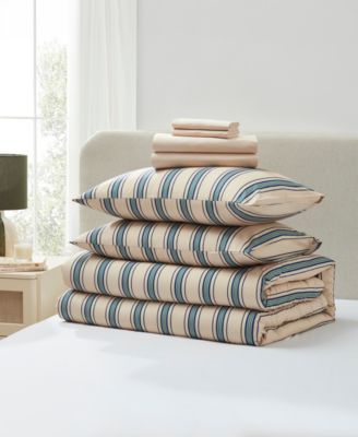 Luxury Soft Modern Striped Design 7-Pc. Comforter Set, King