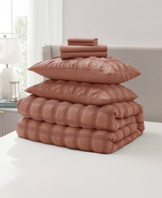 Luxury Soft Seersucker Design 7-Pc. Comforter Set, Queen