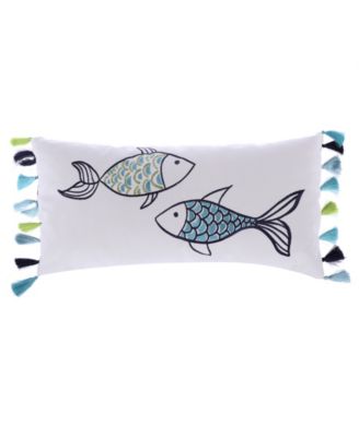 Fish Tassels Decorative Pillow, 12" x 24"