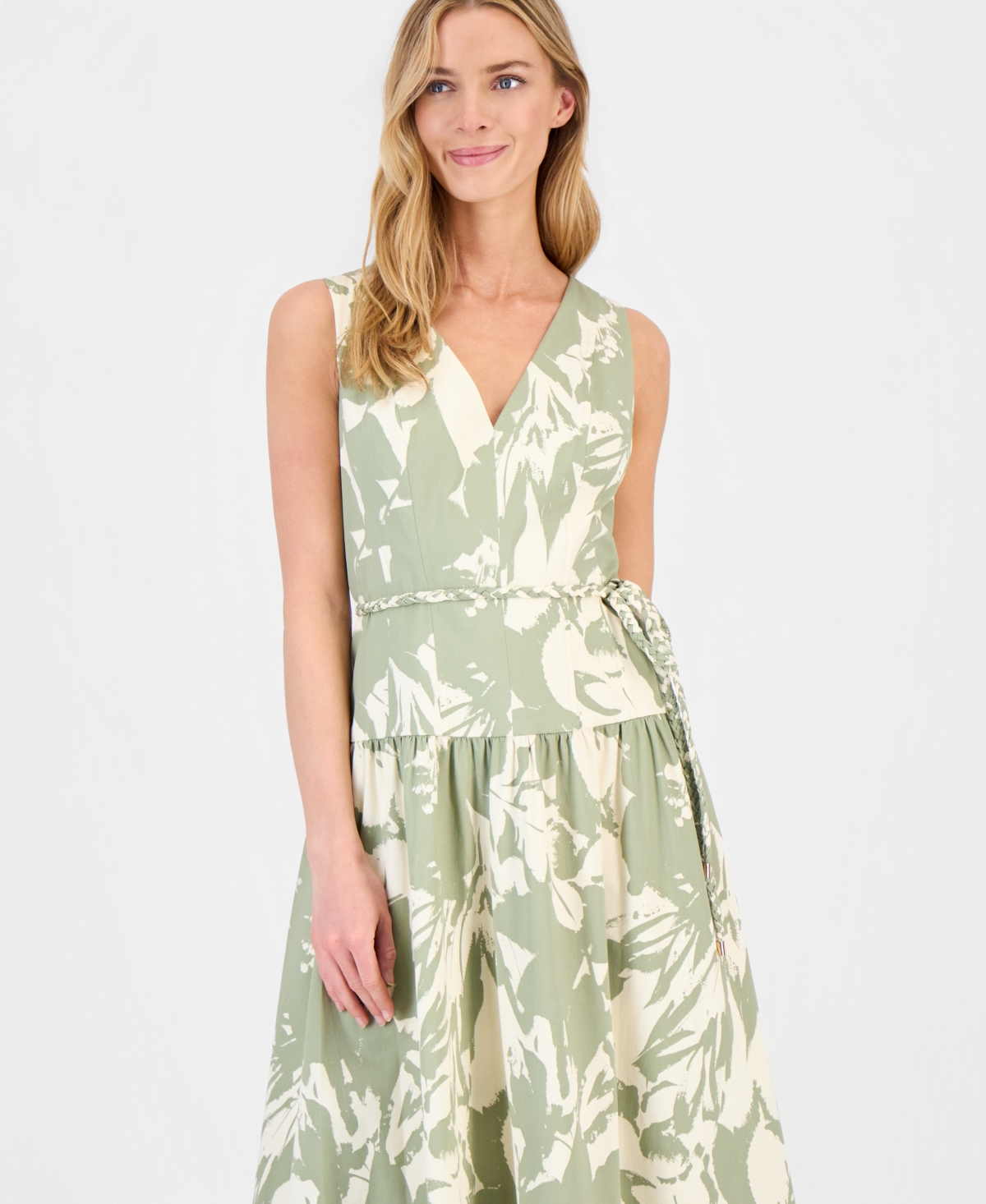 Anne Klein Women's Printed V-Neck Patio Dress