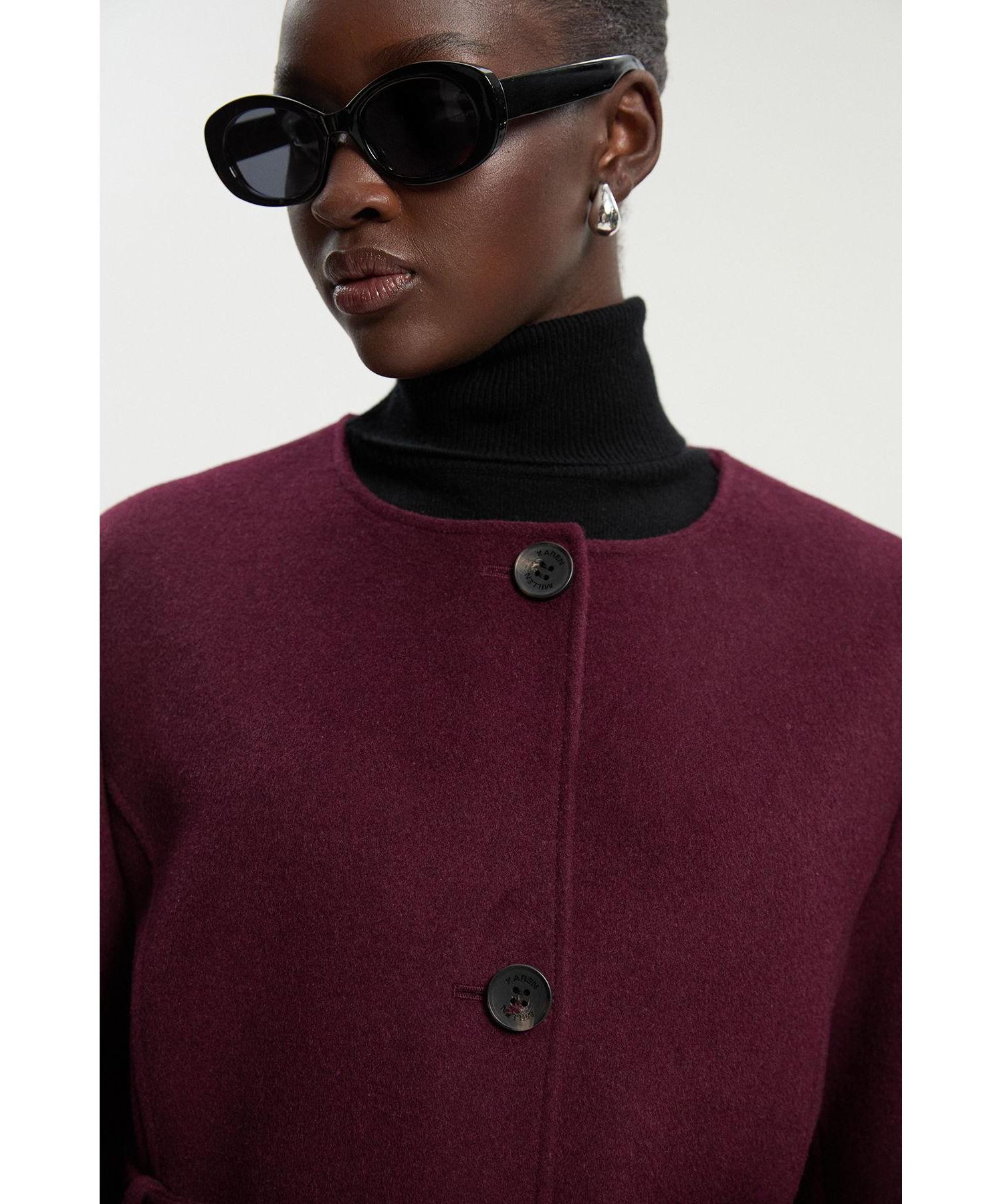 Women's Wool Single Breasted Belted Maxi Coat