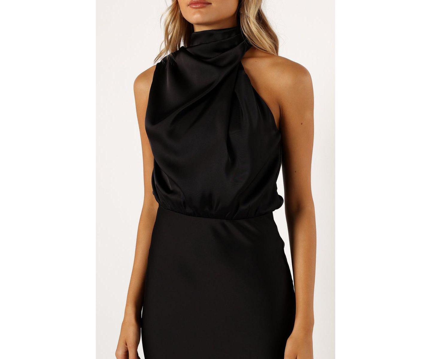 Женское платье Petal and Pup Anabelle Halter Neck Midi, цвет: Чёрный — фото 4