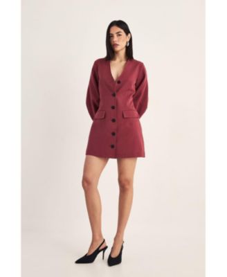 Women's Button Through Mini Blazer Dress