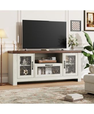 TV Stand TV, Entertainment Center with Acrylic Door Storage Cabinet & Adjustable Shelve