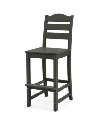 Outdoor HDPE Bar Stool Patio Tall Chair Backrest Footrest All Weather