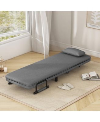 3-in-1 Convertible Sofa Bed with 5-Position Adjustable Backrest & Lumbar Pillow
