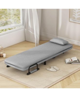 3-in-1 Convertible Sofa Bed with 5-Position Adjustable Backrest & Lumbar Pillow