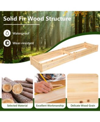 Wooden Raised Garden Bed Outdoor Wood Planter Box for Vegetables Flowers Fruit