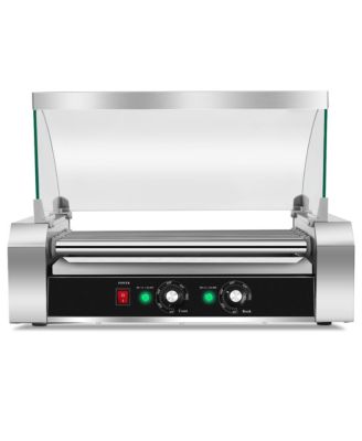18 Hot Dog Hotdog 7 Roller Grill Cooker Machine w/ Cover