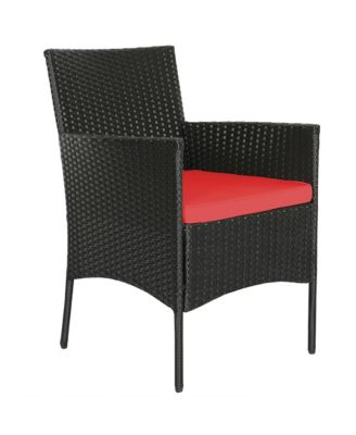 8PCS Patio Rattan Furniture Set Cushioned Sofa Coffee Table Backyard Porch Red