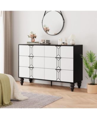 6 Drawers Dresser for Bedroom, Modern Wooden Dresser with Deep Drawers, Chest of Drawers