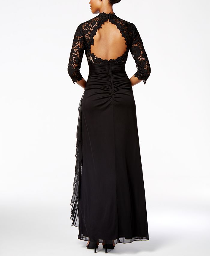 betsy and adam ruffle back gown