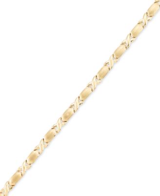 Satin Finish XO Bracelet in 10k Gold