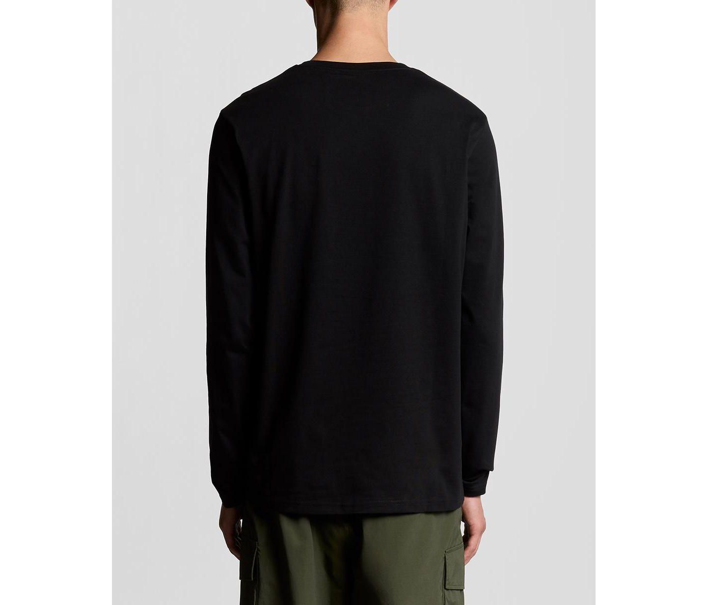 Мужская футболка Lyle & Scott Plain Long Sleeve, цвет: Угольно-чёрный — фото 7