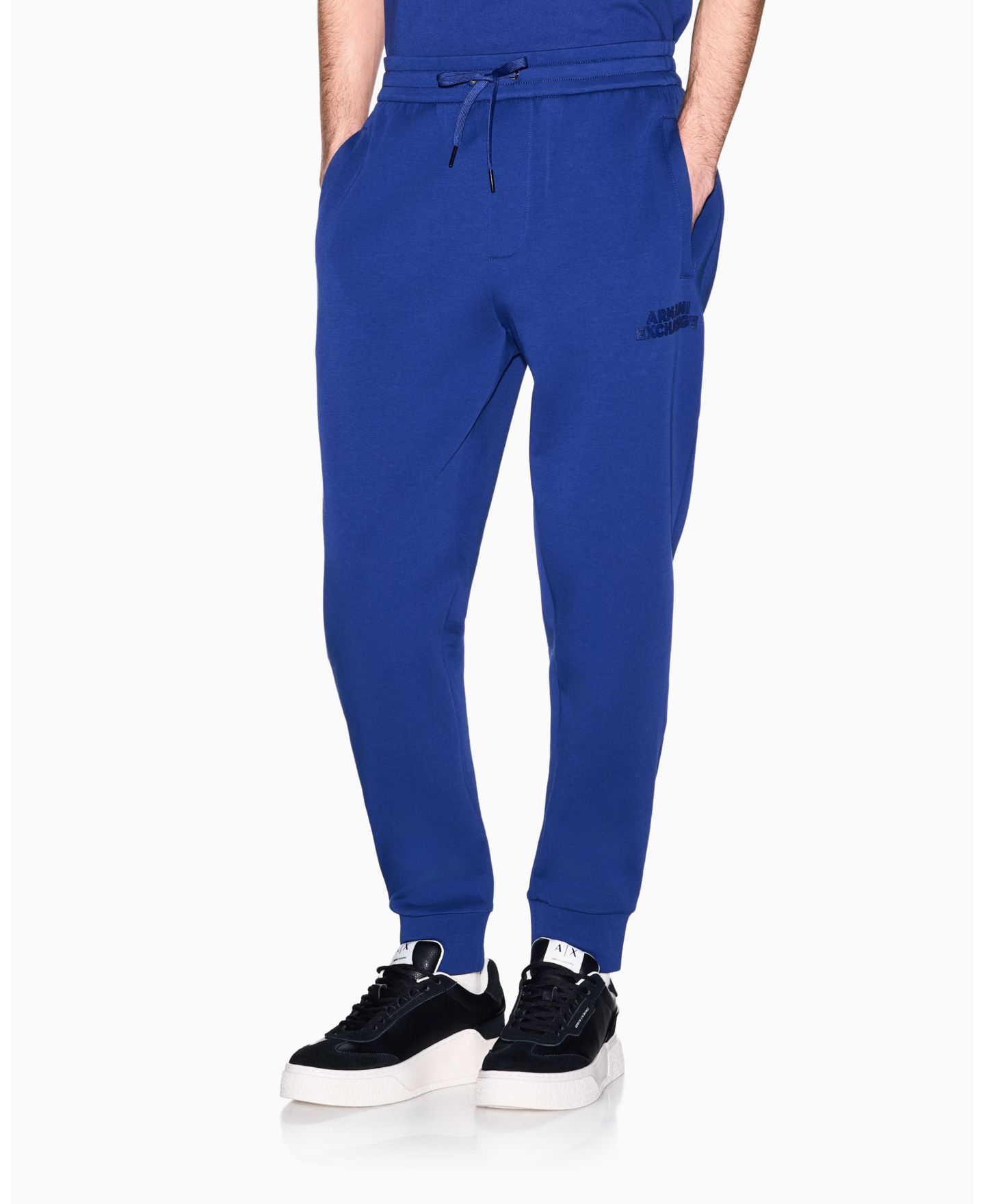 Мужские брюки A|X Armani Exchange Elevated Logo Fleece Jogger, цвет: Синий — фото 1