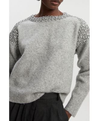 Women's Embellished Trim Cosy Knit Jumper