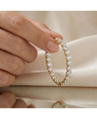 Dazzling Unique "Inside-Out" CZ Statement Hoop Earrings