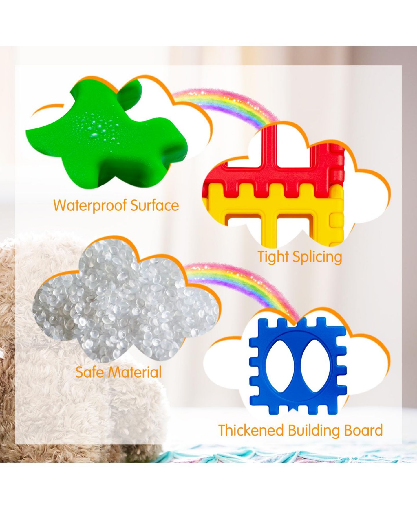 Детский конструктор Mecale 32-Piece Waffle Block Building Set for Kids, Stacking Toy, цвет: Синий — фото 8