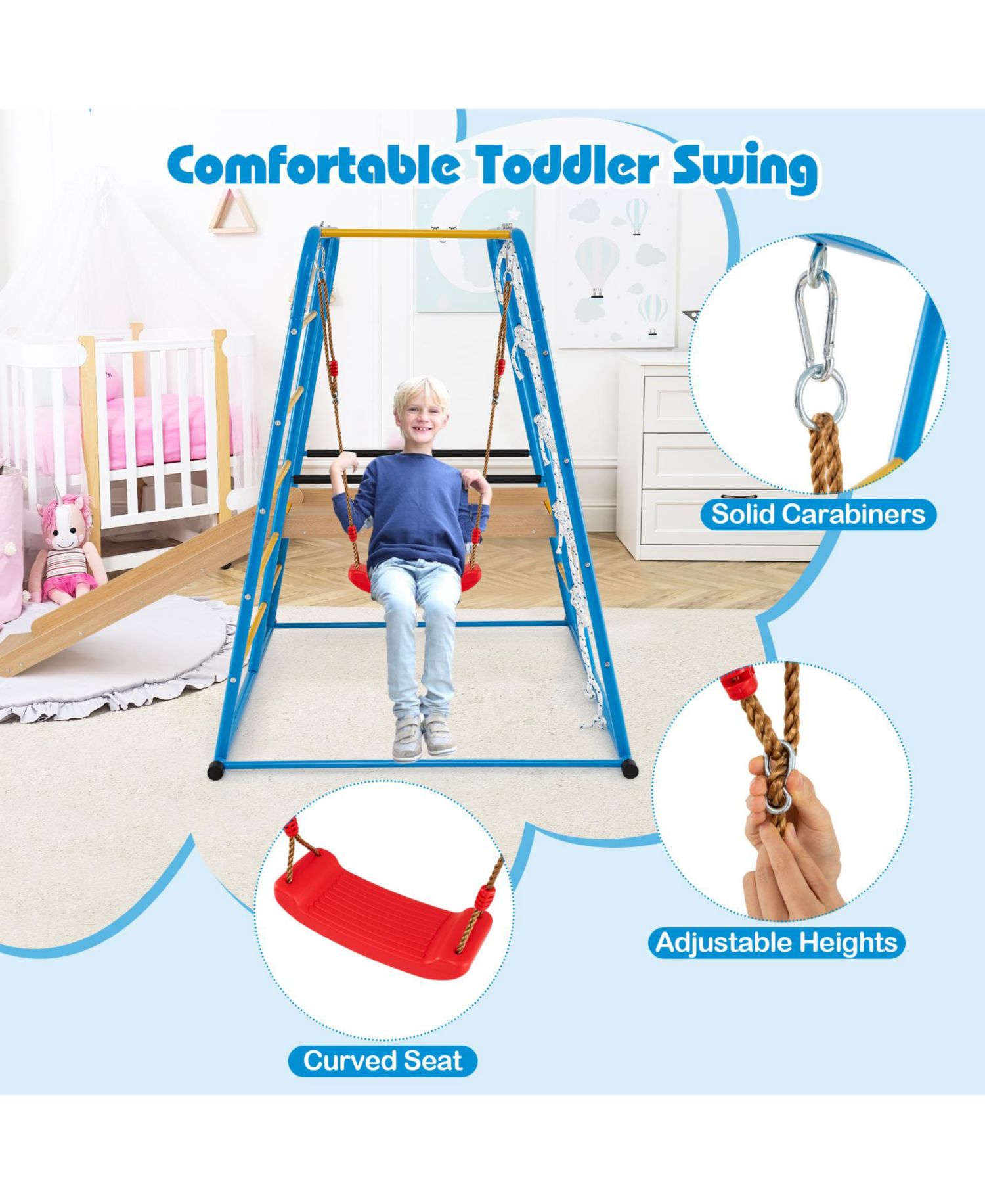 6-in-1 Indoor Jungle Gym, Ages 3+