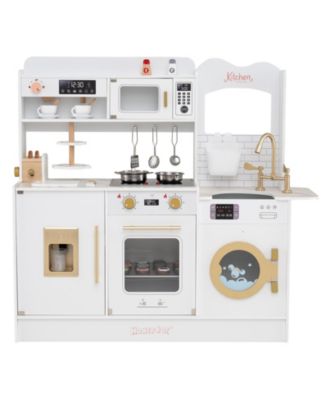 Children s Pretend Toy Kitchen Playset with Lights & Sounds, Interactive Fun