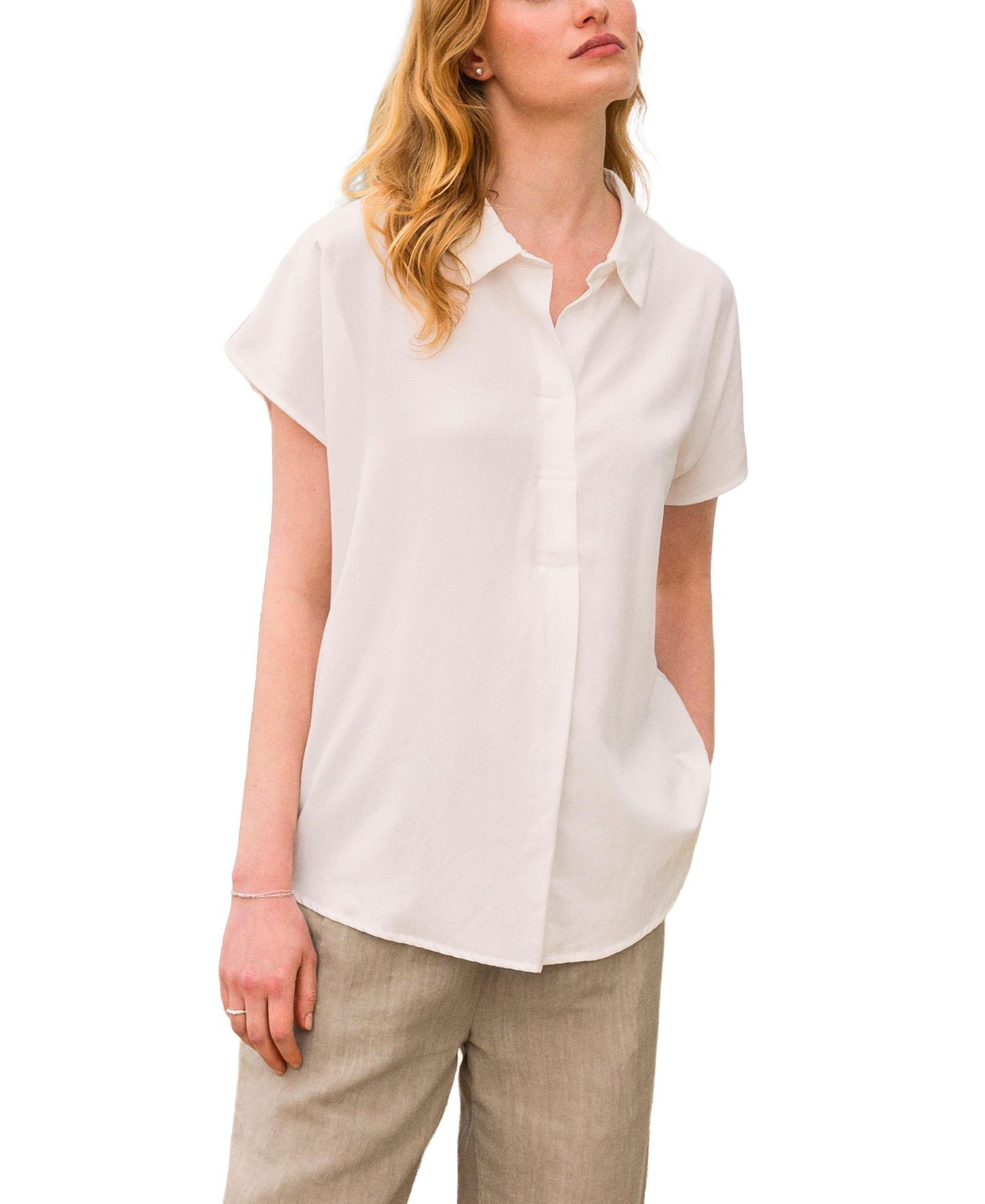Женская блузка Celtic & Co. Short Sleeve Relaxed Fit, цвет: Меловой — фото 8