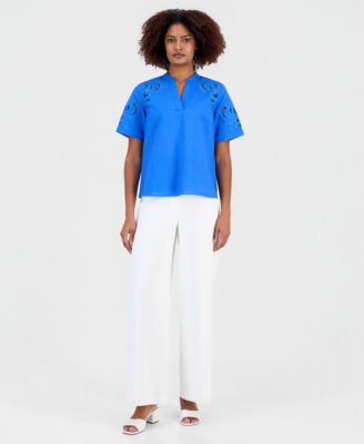 Women's Embroidered Short-Sleeve Top