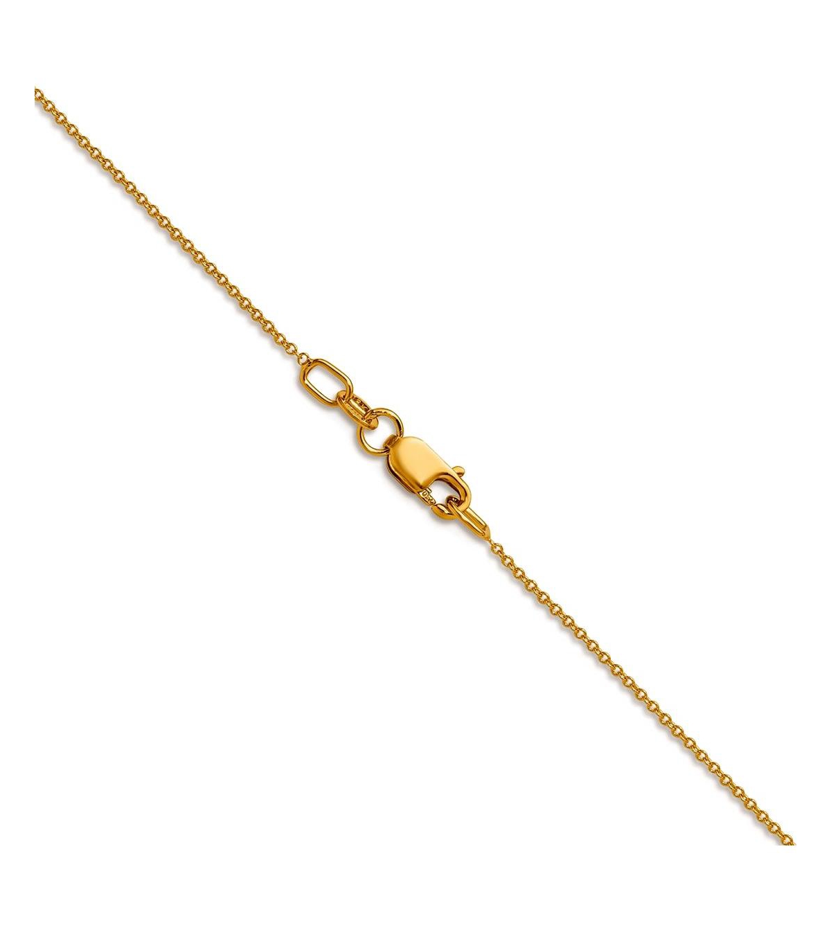 Curata Jewelry Solid 18k Gold Italian Polished 0.9mm Cable Chain Necklace