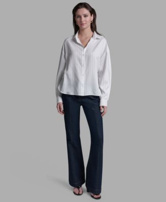 Women's Long-Sleeve Oversized Stripe Shirt