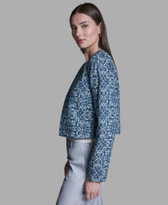 Women's Boxy Square Print Jacket