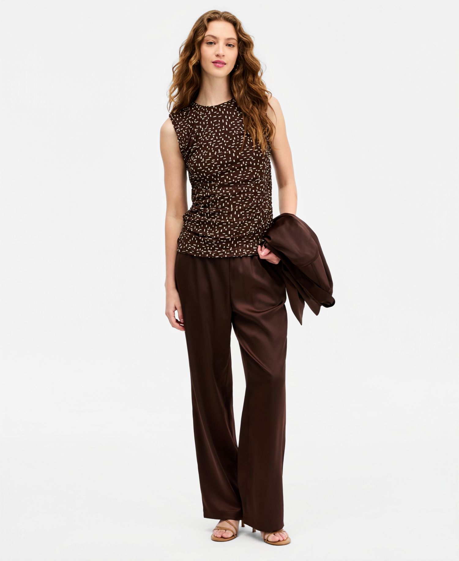Women's Dot Print Mesh Top