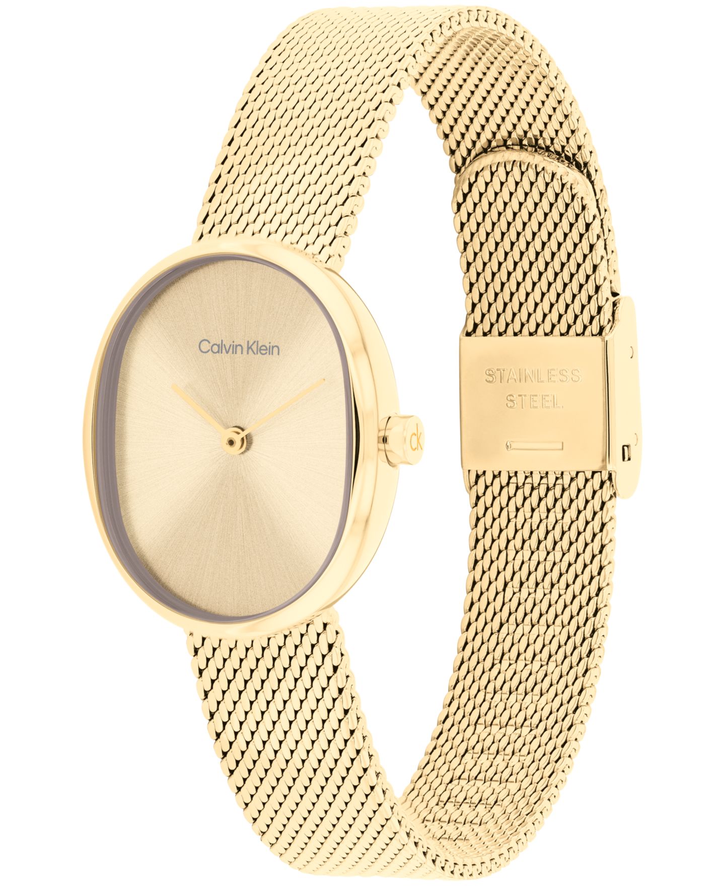 Женские часы Calvin Klein Euphoria, золотистый стальной сетчатый браслет, 23.2 мм — фото 2