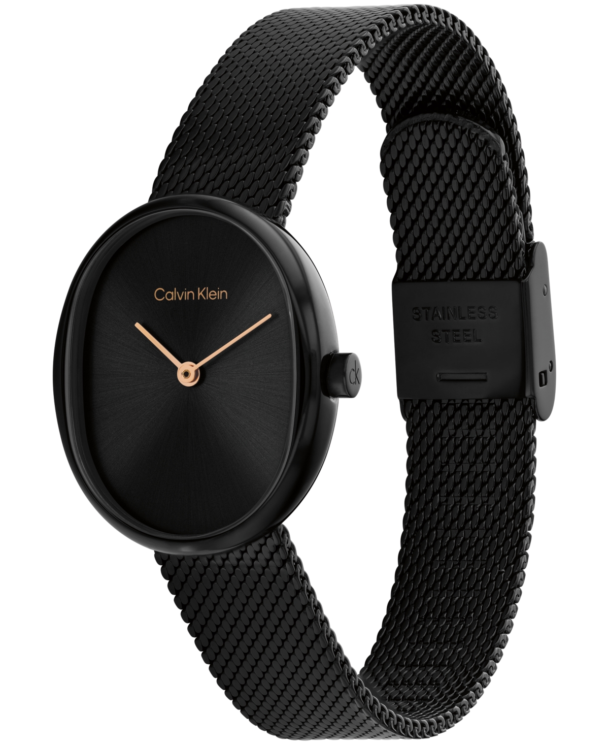 Calvin Klein Women's Euphoria Black Ip Stainless Steel Mesh Bracelet Watch, 23.2mm