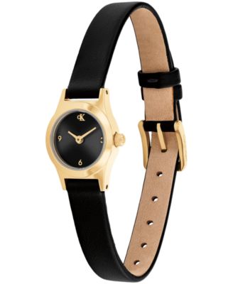 Women's CK Contemporary Black Leather Strap Watch, 18mm