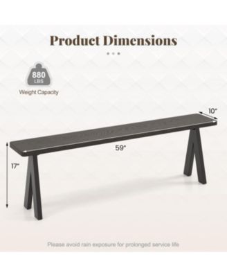 Outdoor 3-Seat Bench with 800 lbs Bearing Capacity