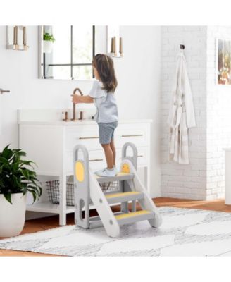 Kids Step Stool Foldable for Bathroom Sink, Folding Toddlers Toilet Potty Training Stools