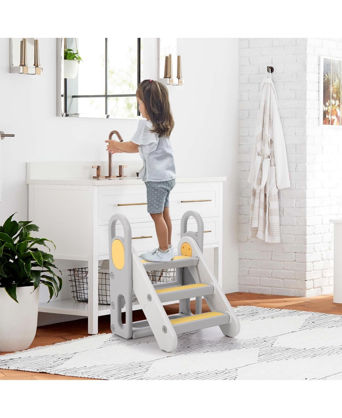 gaomon Kids Step Stool Foldable for Bathroom Sink, Folding Toddlers Toilet Potty Training Stools