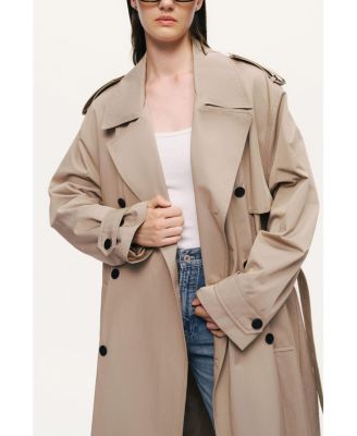 Women's Oversized Double-Breasted Trench Coat